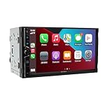 JENSEN J3CA7W 7-inch Certified Apple CarPlay Android Auto Wired or Wireless | Double DIN Touchscreen Car Stereo Radio | Bluetooth | Backup Camera Input | USB Playback & Charge