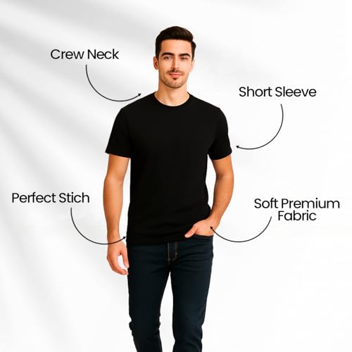 Mens Crew Neck Short Sleeve Cotton Tall Tshirts Casual Summer Lightweight T Shirt3