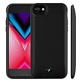 iPhone 6 Plus / 6s Plus Battery Case, MAXBEAR 8000mAh Extended Rechargeable Backup Charging Case Protective Power Bank with Kickstand for iPhone 6+ / 6s+ - Black