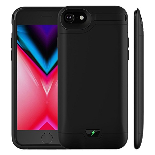 iPhone 6 Plus / 6s Plus Battery Case, MAXBEAR 8000mAh Extended Rechargeable Backup Charging Case Protective Power Bank with Kickstand for iPhone 6 Plus / 6s Plus (5.5 inch)-Black [NOT Fit iPhone 6]