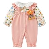 Baby nest ベビー服 女の子 カバーオール ロンパース 長袖 赤ちゃん服 前開き 新生児服 通園通学 ピンク 90 18-24ヶ月