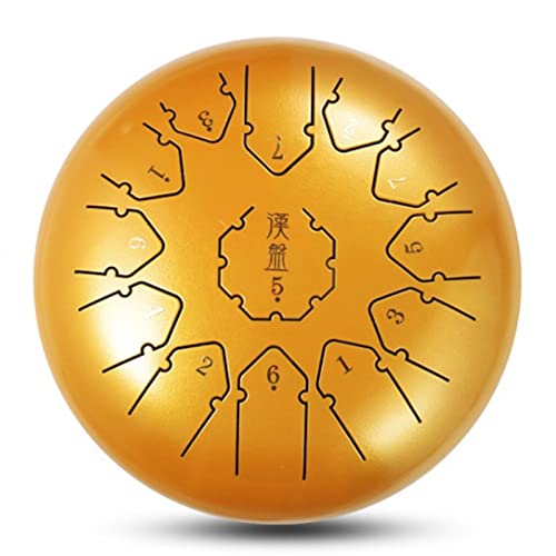 Percussion Ethereal Drum, Steel Tongue Drum de 12 pulgadas con 13 notas, incluye funda, mazas y anillos para dedos para Camping, Meditación o Yoga Lotus Steel Tongue miniatura 1