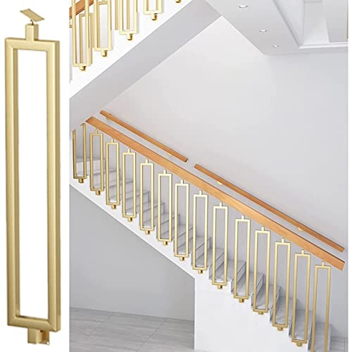 Balustres métalliques dorés pour escalier de terrasse extérieure et mezzanine moderne
