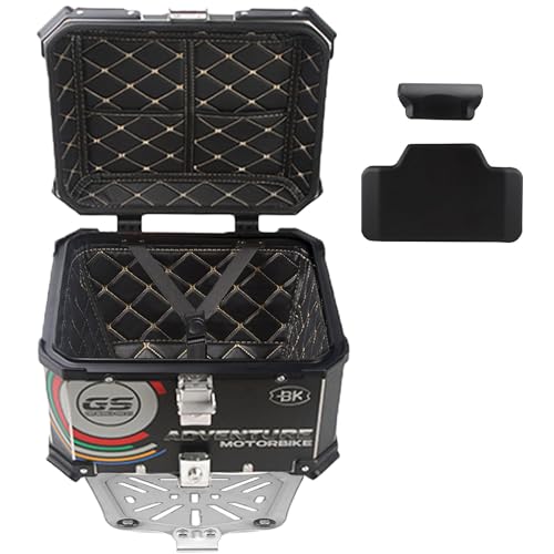 Coffre de Rangement en Aluminium Moto 55L Étanche Contre la Pluie
