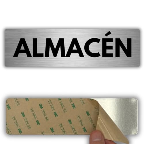 LEIASA | Señal Almacén - 5x18 cm - Grosor 0.8 mm - Aluminio - Rótulo de Área de Almacén - Signo Zona de Almacén - Señalización para Almacenes