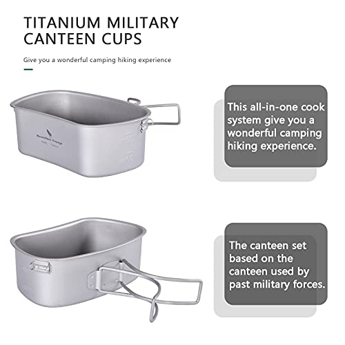 Boundless Voyage Titanium Military Mess Kit Set 750ml+400ml Cups Ti2048C miniatura 4