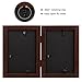 Frametory, 4x6 Double Picture Frame - Real Glass Hinged 2 Photos Collage, Desktop Picture Frame Standing Vertical (Walnut, 1 Pack)