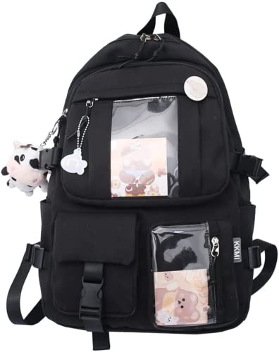 SHIDAI Kawaii Girl Backpack Cute Backpack Cute Aesthetic Backpack for School (Black,ONE SIZE) (DRF-1287)2