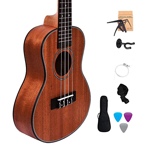 Image of Kadence Concert Sized Ukulele 24inch With Bag, Strings, Strap, Picks, Capo and Tuner (Saple Wood With Binding)