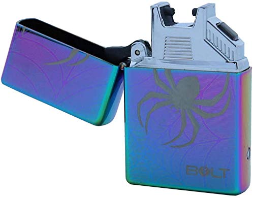 BOLT Lighter® USB Rechargeable Windproof Electric Plasma Arc Cigarette Lighter with Charging Cable and Carrying Pouch … (Rainbow)