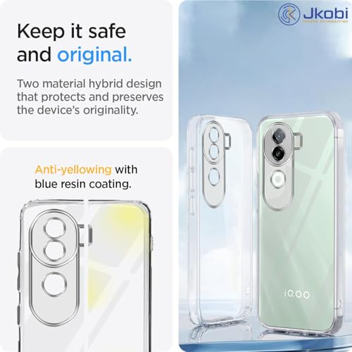 Image of Jkobi Back Cover for vivo iQOO Z9s (Silicone Clear Shockproof Case with Camera Protection | Soft and Flexible | Transparent)
