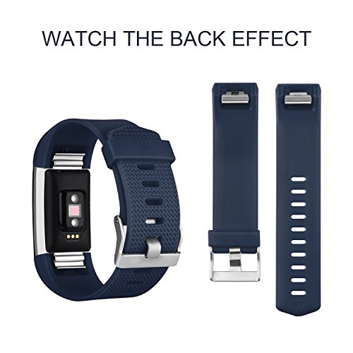 Image of Tobfit Watch Strap Compatible for Fitbit Charge 2 (Watch Not Included), Removable Soft Belts for Charge 2 Wristband, Smartwatch Band for Men & Women