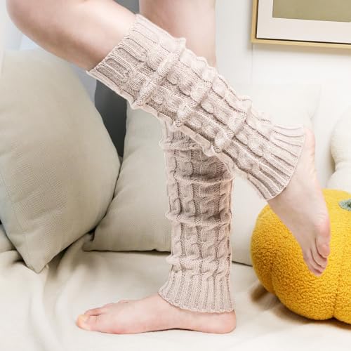 Womens Leg Warmers Winter Warm Knit Long Boot Socks Slouch Knee High 80s for Party2