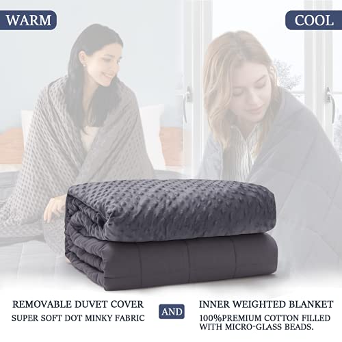 Image of yescool Weighted Blanket for Adults (25 lbs, 60 inch x 80 inch, Charcoal Gray) Cooling Heavy Blanket for Sleeping Perfect for 140-160 lbs, Queen Size Breathable Blanket with Premium Glass Bead