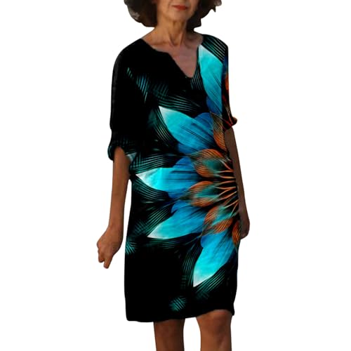 Robe imprimée manches élégante col décontracté chic pour femme