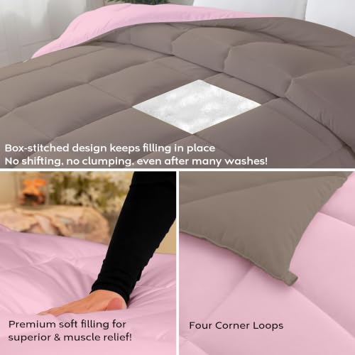 Image of AYKA Reversible Comforter 220 GSM Microfiber Reversible AC Comforter /Blanket for Winter /Quilt /Dohar /Duvets for King Size Blanket /Comforter Double Bed (Mocha & Cameo, 60 * 90 inch)