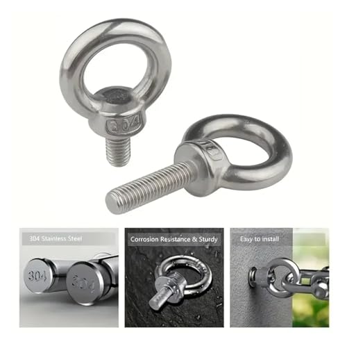 Cáncamos de alta resistencia M4 con tornillo de perno ojo para elevación y colgar cables 5
