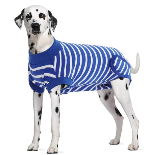 Image of IDOMIK Dog Recovery Suit for Neuter Spay,Anti-Licking Dog Surgical Bodysuit | Soft Dog Recovery Onesie Protects Abdominal Wounds, Easy to Wear, Easy Potty Breaks, E-Collar Cone Alternative,Stripes,XL