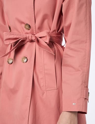 Tommy Hilfiger Damen Mantel Cotton Short Trench Trenchcoat, Rosa (Teaberry Blossom), 46 – Ansicht 4