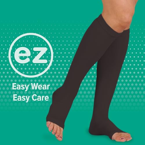 Image of Juzo Basic 4410 Knee-High 15-20 mmHg Open Toe Compression Stocking - Men & Women, Short
