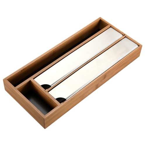 Kesper Dispensador de papel de aluminio, material: bambú, tamaño: 42 x 19 x 5,4 cm, color: marrón |59041 13