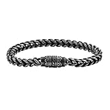 Magna Steel Men's Stainless Steel Tribal Vintage Round Franco Chain Bracelet