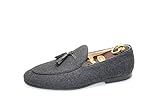 Wolle oberen SMYTHE & DIGBY Herren Belgische Hausschuhe Grau Flanell Loafer, Grau (grau), 43 EU