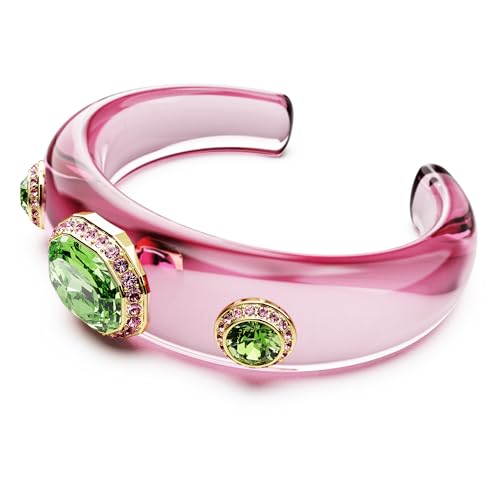 Swarovski Dulcis cuff, Mixed cuts, Multicolored, Gold-tone finish2