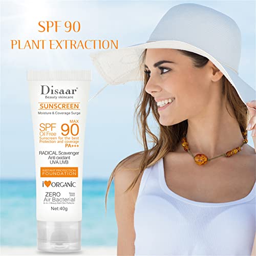 Barabum Facial Sunscreen Lotion Cream Beauty Skin Care SPF 90 Oil Free Radical Scavenger Anti Oxidant UVA/UVB 40g Britening Anti Sun Day Cream – Image 3