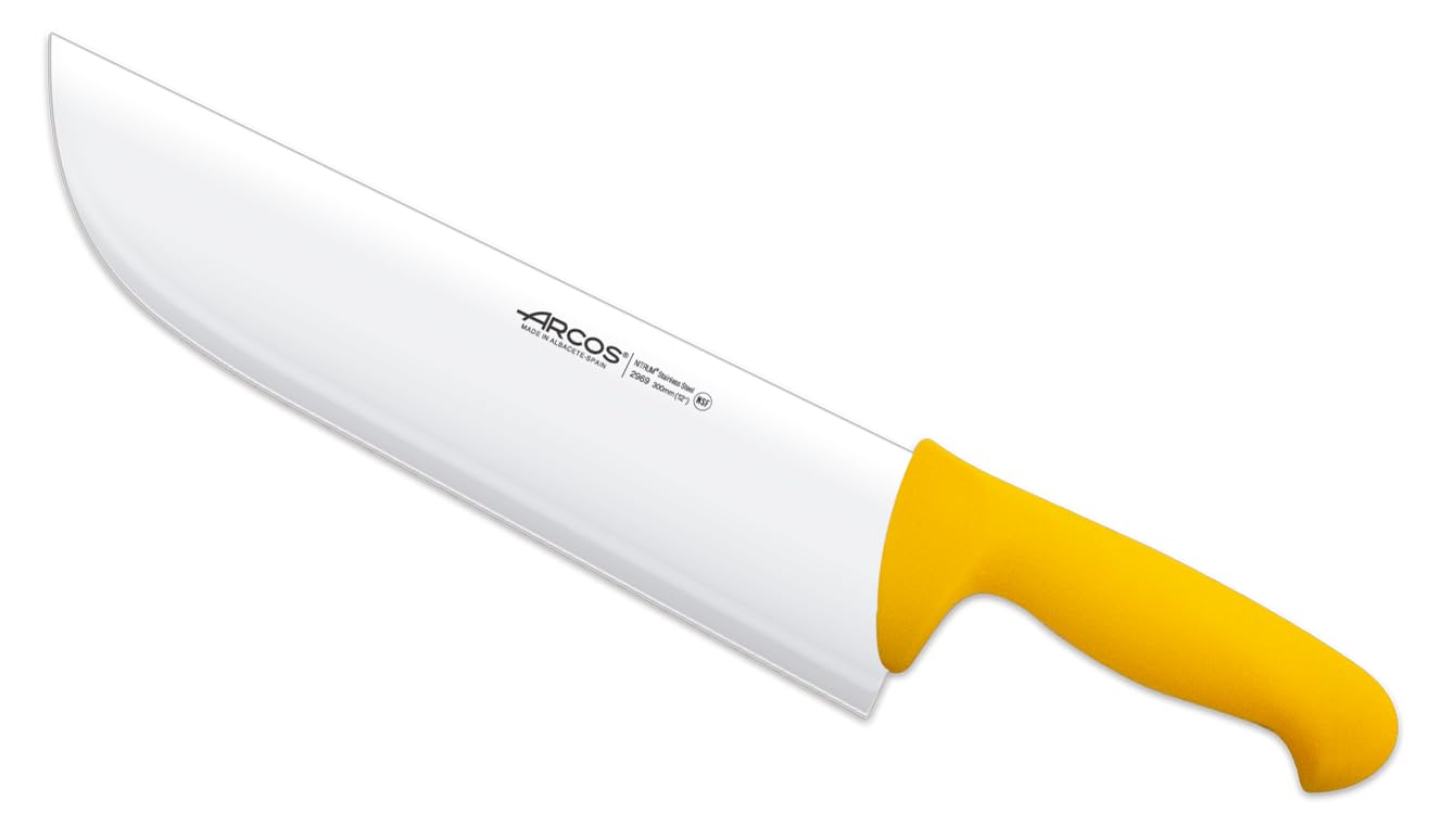 Arcos Couteau de Boucher à Découper – Lame en Acier Nitrum 3 cm, Poignée en Polypropylène – Système d'Identification de Couleur, Série 2900 – Couleur Noire
