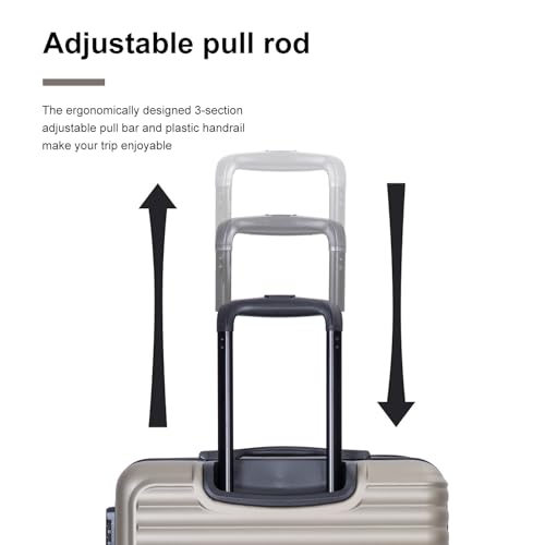 Luggage Sets,3 Piece Suitcases Set,Hard Shell Luggage Sets,Lightweight Travel Suitcase with Wheels Light Gray(20/24/28inch)4