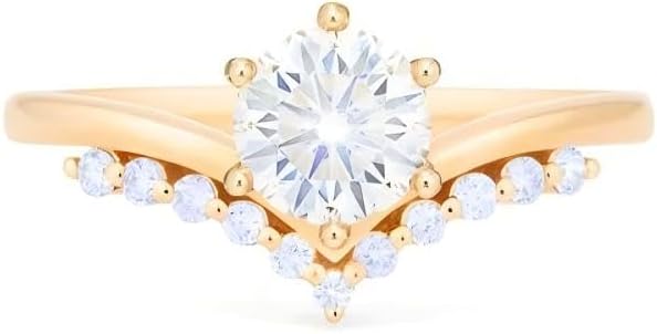 925 Sterling Silver/10K/14K/18K Gold 1.3 Carat(ctw) Round Cut Solitaire Moissanite Wedding Engagement Ring,Promise Anniversary Bridal Ring for Women,Size 4-12