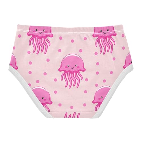 Cotton Toddler Underwear Floral Playful Cute Pink Jellyfish Pink Girl Panties Cute Colorful Kids Briefs Undies 2t2