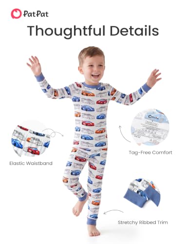 Image of PATPAT Toddler & Kids Pajama Sets with Bamboo Viscose, Snug Fit Pjs for Girls, All-Season Comfort Sleepwear, Ages 2-12 Years