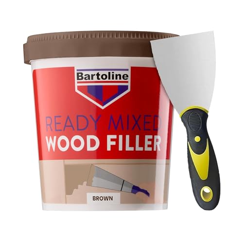 Brown Wood Filler 500g with Flexible 3 Filling Tool Interior & Exterior Wood Repair Putty | Quick-Drying Paintable Easy Application for Cracks Holes & Gaps
