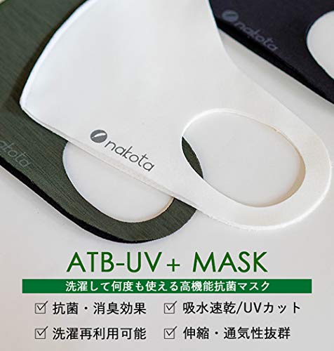 [ナコタ] 洗える 抗菌マスク 3枚セット 防臭 速乾性 通気性 伸縮性 日本製 軽量 予防 立体 男女兼用 無地 メンズ レディース 自転車 ランニング スポーツ ウォーキング ジョギング XLサイズ ネイビー 3枚目