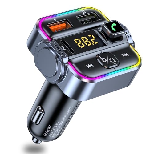 skybess FM Transmitter for Car Bluetooth, Upgraded PD30W USB C & QC3.0 USB Charger Bluetooth 5.3...