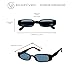 ShadyVEU Retro Vintage Fashion Slim Narrow UV400 Chic Colored Lens Mens Womens Sunglasses (Black Frame, Yellow Lens)