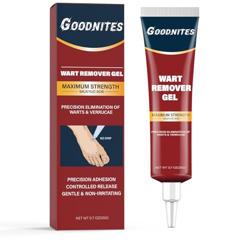 Goodnites 17% Salicylic Acid Wart Remover Gel, Fast Acting & Effective Formula for Common and Plantar Warts, Precise Positioning, Non-Drip, Easy to Apply, Safe for Sensitive Skin, 0.7oz(20g)