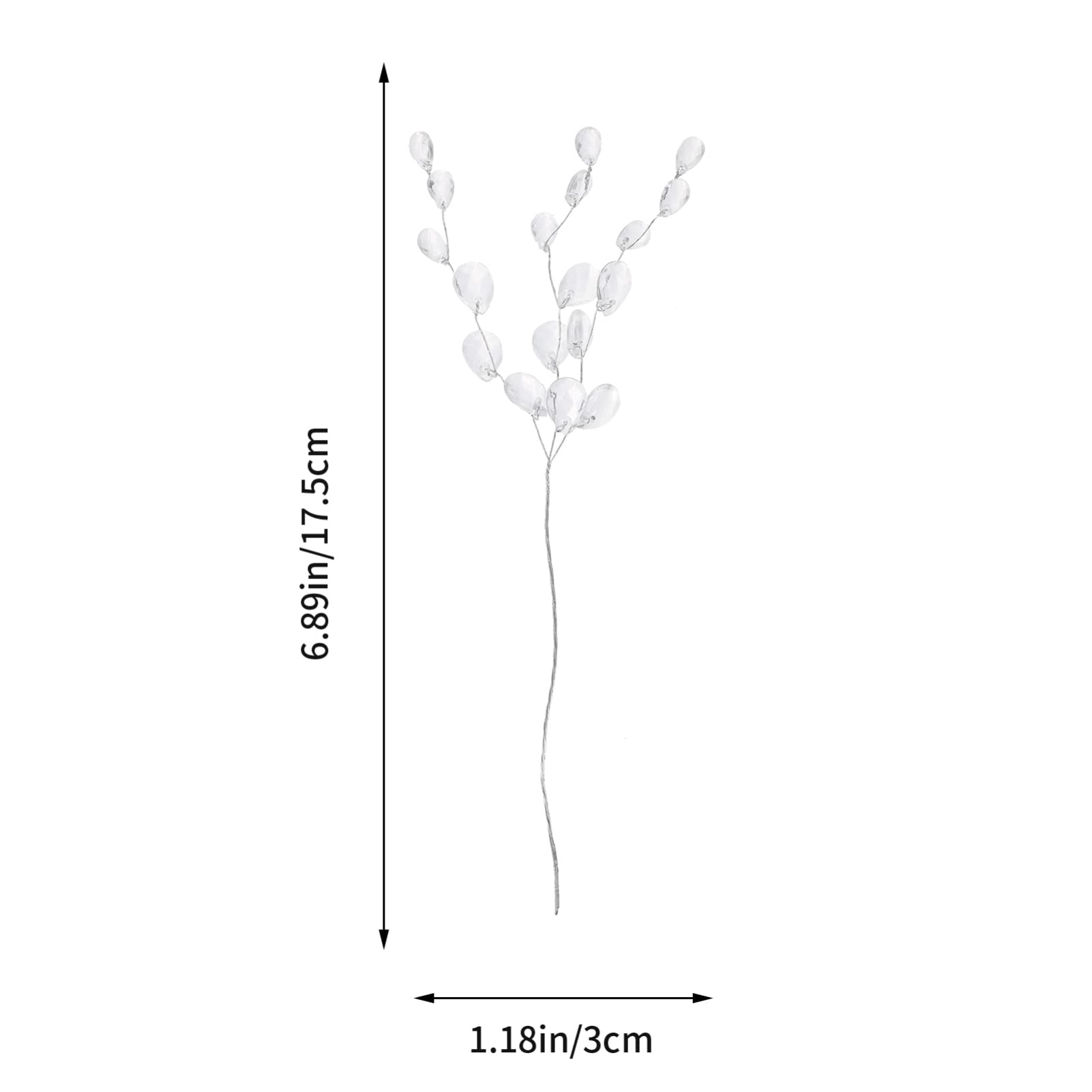 Didiseaon 50pcs Crystal Rhinestone Spray Branches Artificial Bouquets with Acrylic Bead Drop for Wedding DIY Crafts Floral Arrangement Wreath Decorations