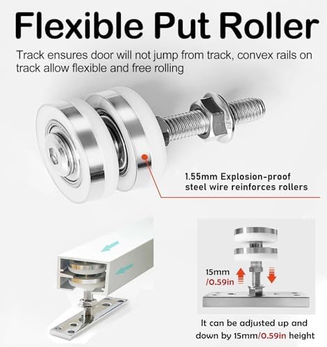 Heavy Duty Bifold Door Track Set - 96in, 72in, 60in, 48in Folding Door Hardware for Indoor & Closet Use, Fits 1-3/4 Inch Thickness Sliding Doors