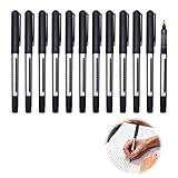 Set di 12 penne roller 0,7 mm, penna a inchiostro liquido nero, punta media, scrittura flu...