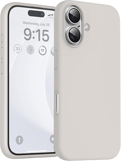Image of DIZORO Compatible with iPhone 17 Case 6.3, Slim Liquid Silicone 3 Layers Full Covered Soft Gel Rubber Phone Cases Protective Back Cover 6.3 Inch - Neo Stone