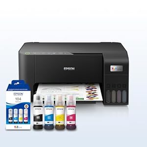 Epson EcoTank ET-2860 A4 Multifunction Wi-Fi Ink Tank Printer, With Up To 3 Years Of Ink Included EcoTank 104 Genuine Multipack Ink Bottles