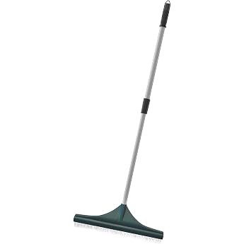 LOL-FUN 2026 Lawn/Thatching Brush, Artificial Grass Rake, Garden Rake, Stainless Steel, Extendable, Lawn, Rake Rake, Fall Leaf Collection, Large Fall Leaves from Artificial Grass and Dry Grass for