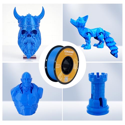 Image of Kingroon PLA 3D Printer Filament,10 Rolls, Dimensional Accuracy + /- 0.03 mm, 10kg Spool(22lbs),1.75 mm,2Black+2White+2Green+2Red+2Blue