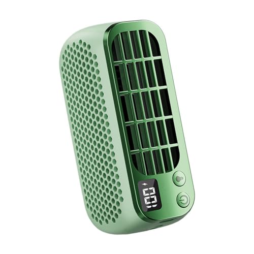 Kissmii Ventilador de mano para colgar en el cuello, pequeño ventilador, sin , portátil, con cinco velocidades, ajustable, bajo ruido, ventilador de escritorio