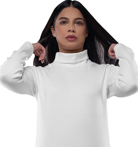 Image of Women Turtleneck Long Sleeve Ribbed Knitted Casual Stretch Top Cotton Slim Fit Mock Turtle Neck Gree Pullover Sweater
