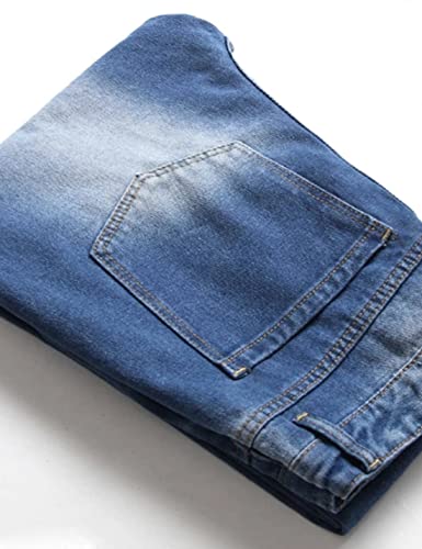 Boy's Slim Fit Skinny Fit Ripped Destroyed Distressed Stretch Slim Jeans Darkblue #TOP3