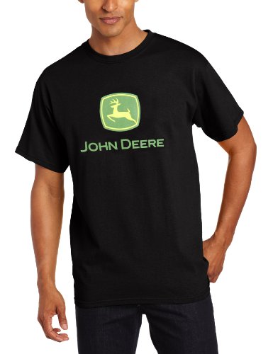 Yustery John Deere Men's Trademark Logo Core Short Sleeve Tee, 0Black, Medium